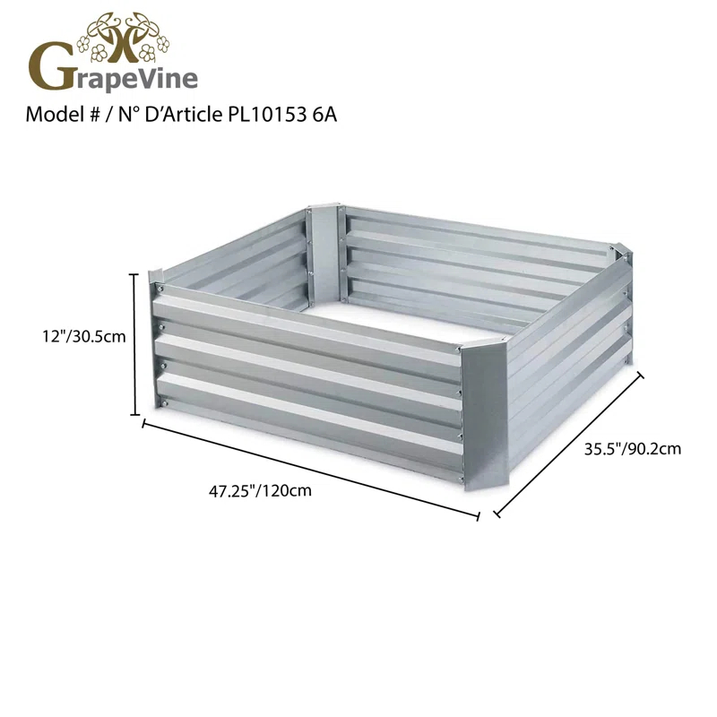 Grapevine Metal Raised Garden Bed