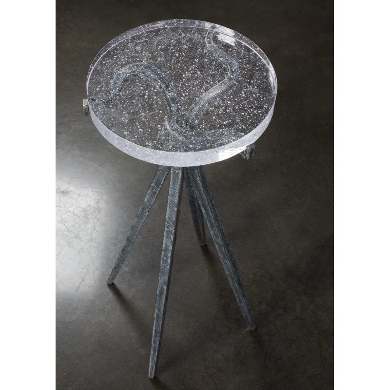 Signature Designs Glass Pedestal End Table