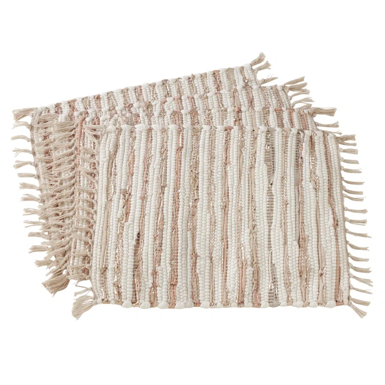 Saro Les Fêtes Chindi Striped Rectangle Placemat (Set of 4)