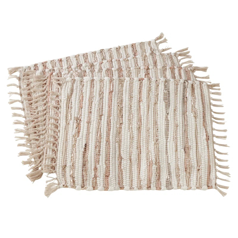 Saro Les Fêtes Chindi Striped Rectangle Placemat (Set of 4)