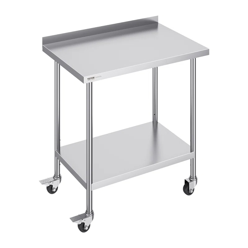 VEVOR VEVOR Stainless Steel 24'' W x 40'' H Adjustable Portable Work Table