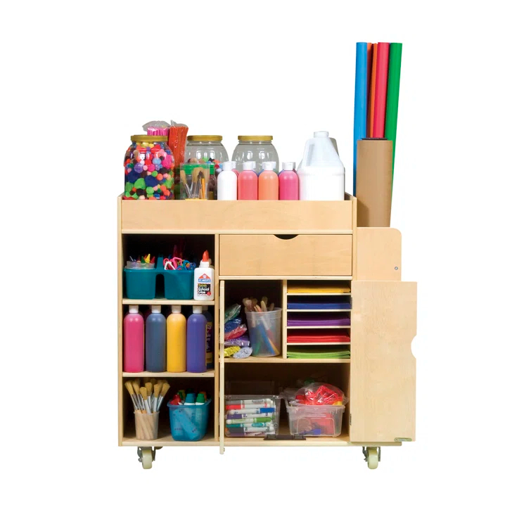 Guidecraft Art Equipment Teaching Cart with Casters
