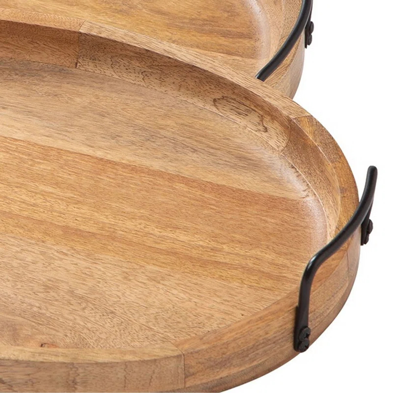 17 Stories Jocelyne Stainless Steel Tray - Set of 2