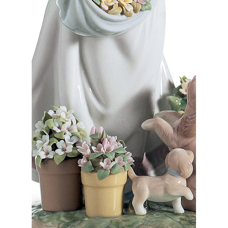 Lladro A Romp in the Garden Girl Figurine