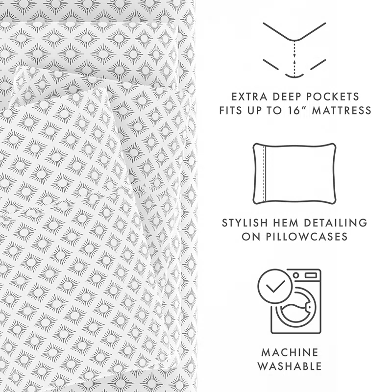 Sheet Set Patterned Microfiber Ultra Soft Bedding