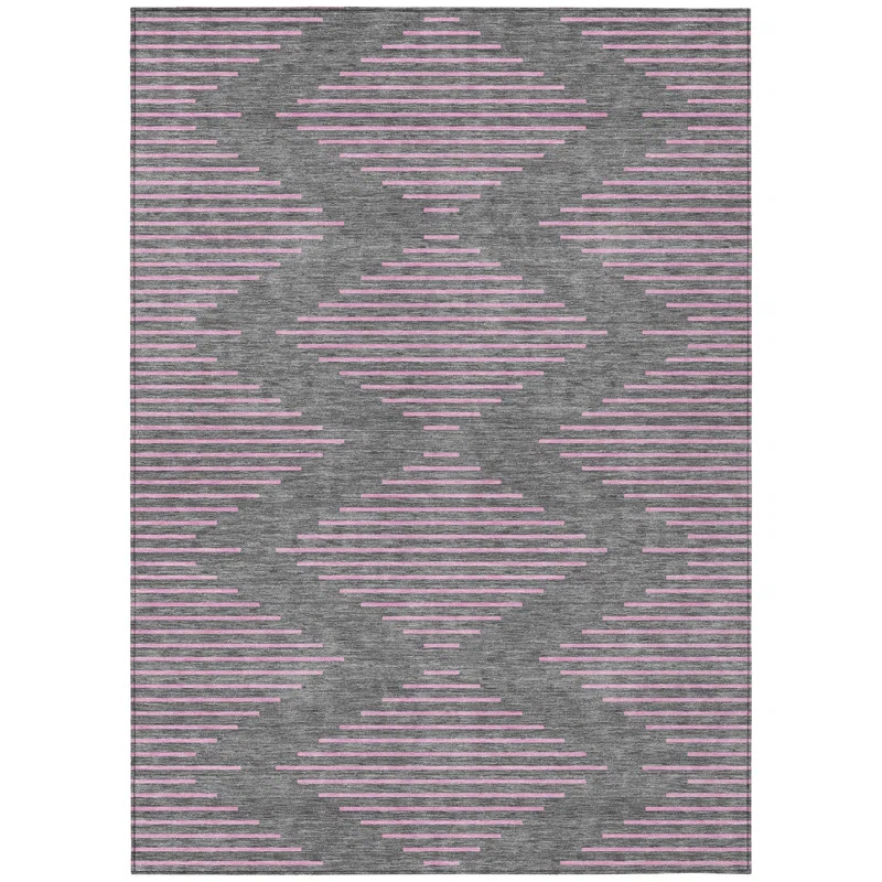 Machine Washable Indoor/Outdoor Chayden ACN1017 Gray Rug