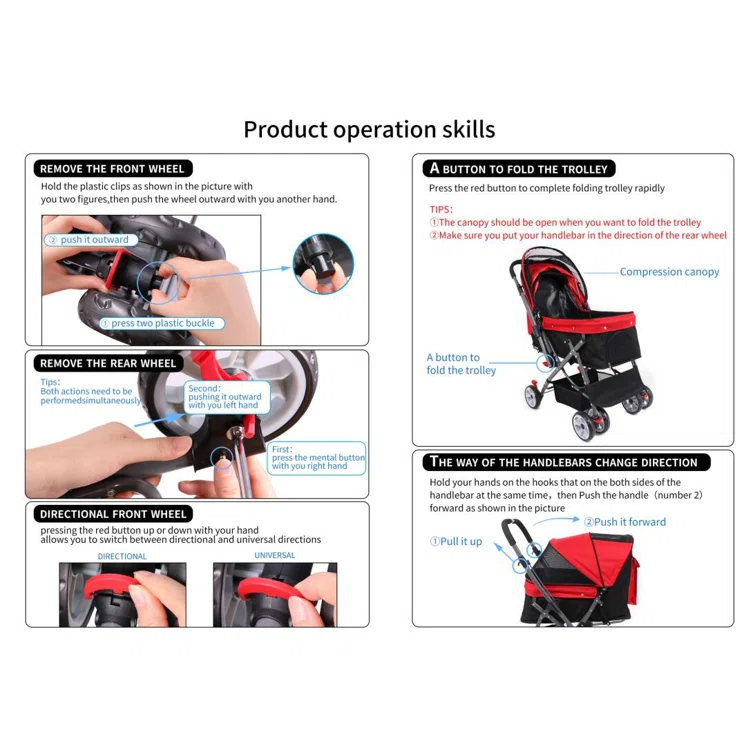 Pawhut Erie Foldable Pet Stroller