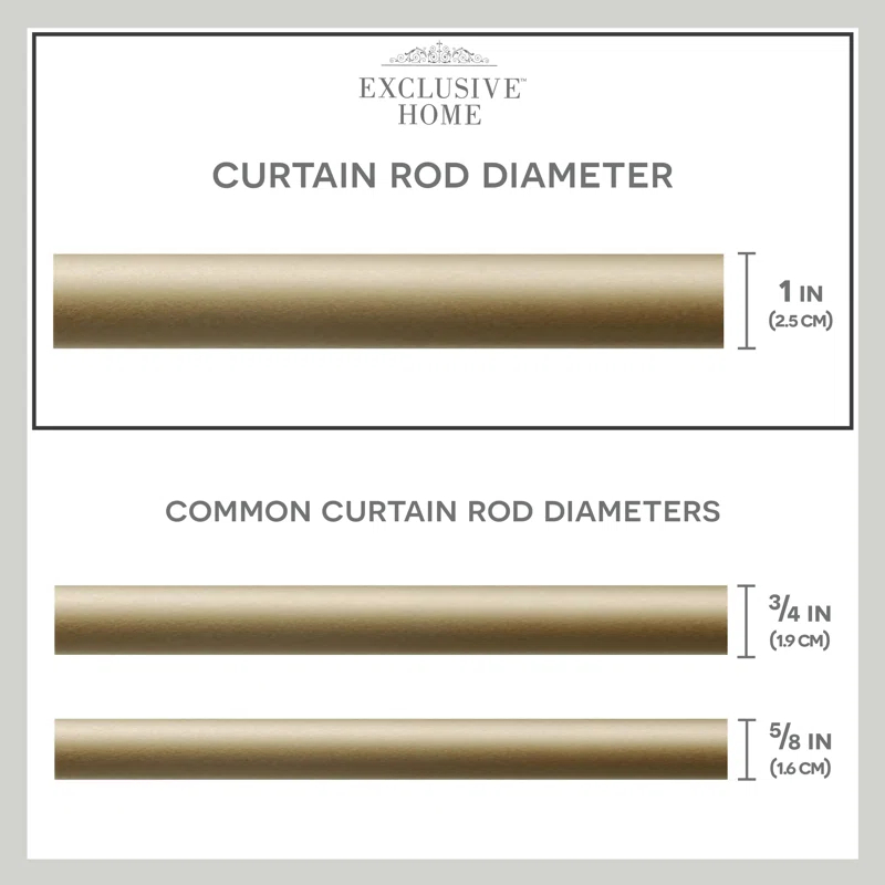 Red Barrel Studio® Exclusive Home Ogee 1" Curtain Rod and Coordinating Finial Set, Adjustable