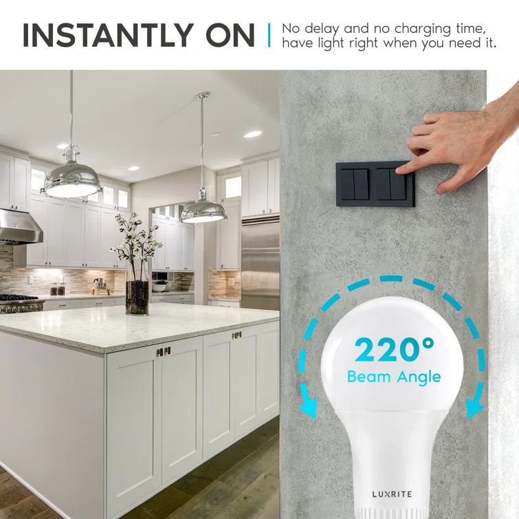 Luxrite 60 Watt Equivalent A19 GU24/Twist And Lock Dimmable LED Bulb LR21462-24PK