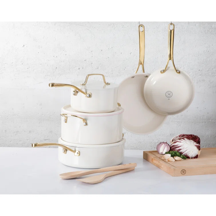 Martha Stewart Martha Stewart Galway 10 Piece Aluminum Cookware Set w/Alum Lid