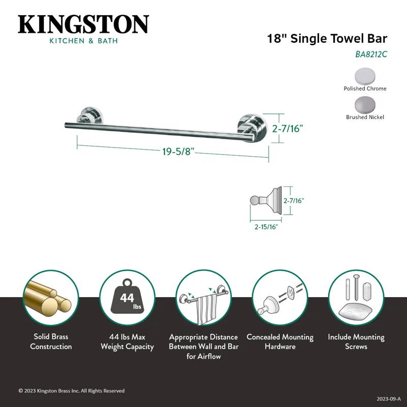 Kingston Brass BA8212C Kingston Brass Concord 18-Inch Towel Bar