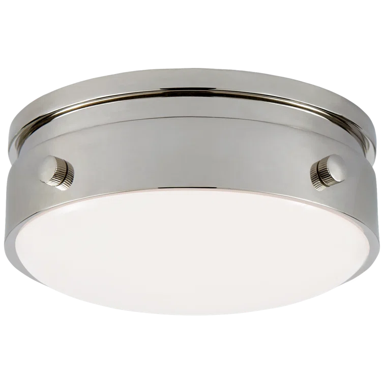 Hicks Solitaire Polished Nickel LED Drum Flush Mount