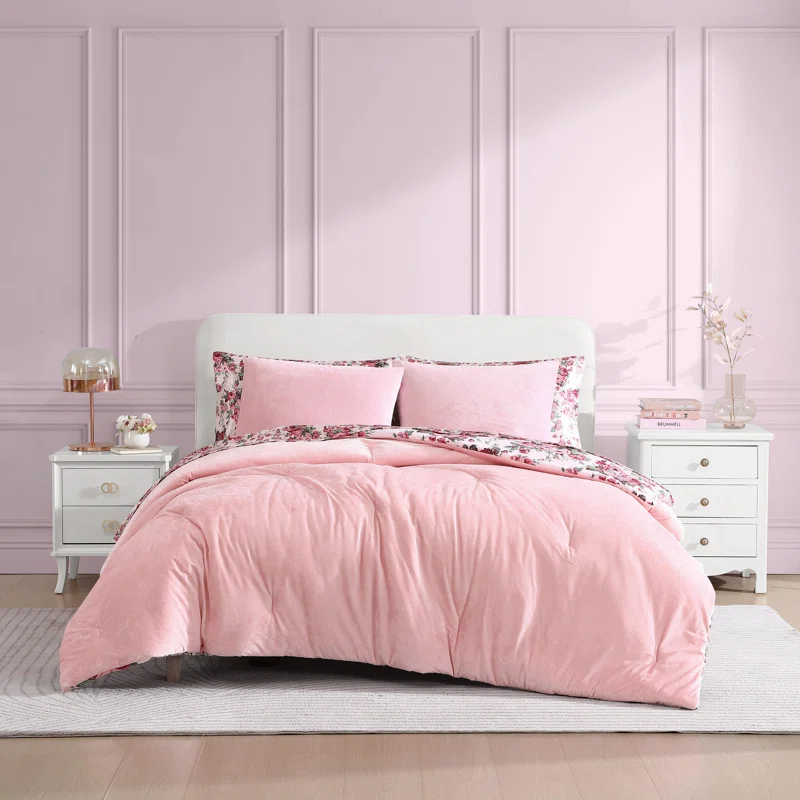 Betsey Johnson Betsey Johnson Solid Reversible Comforter Set