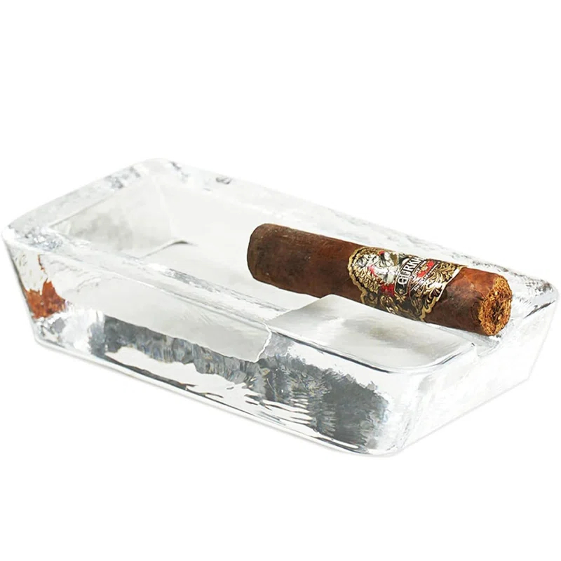 WIZIAT Cigar Ashtray Big Ashtrays For Cigarettes Outdoors Large Heavy Glass For Patio/Outdoors/Cigars Ash Tray Large Giant Luxury Premium Cigarette Ashtrays For Outdoor Party Restaurant & Pool