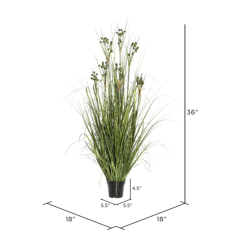 Gracie Oaks 36'' Faux Grass in Pot