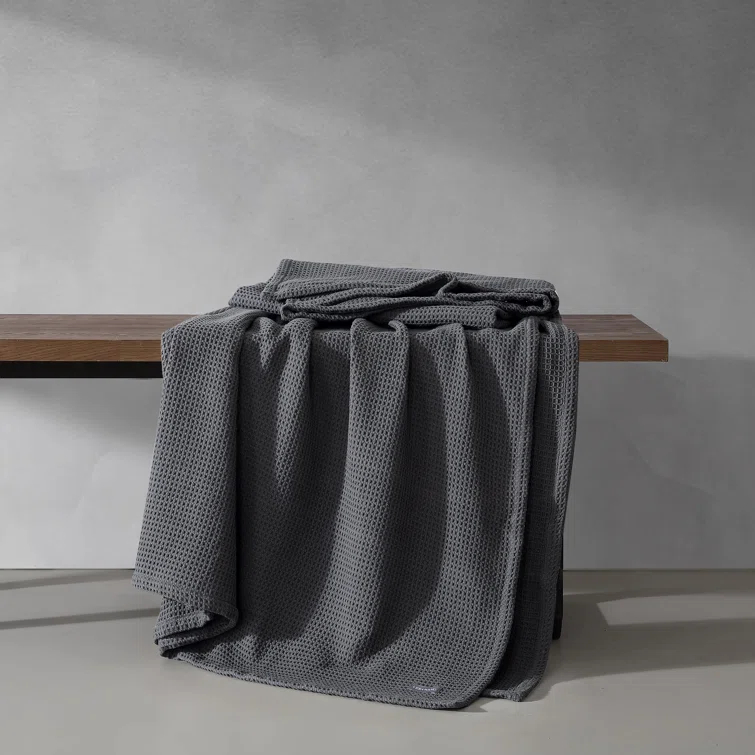 Vera Wang Vera Wang Waffleweave Cotton Blanket