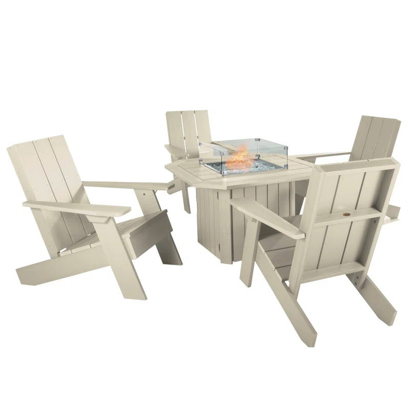 Highwood USA Plastic Adirondack Chair with Table