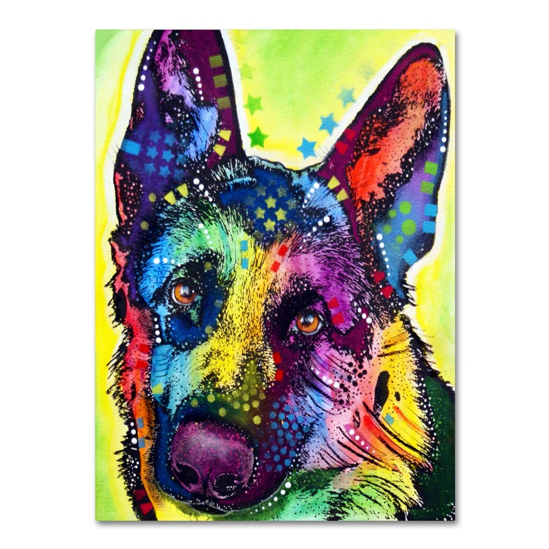Trademark Fine Art " German Shepherd " by Dean Russo