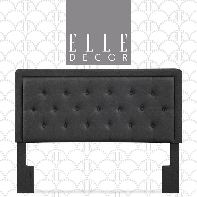 Elle Decor Amery Elle Décor Diamond Stitched Tufted Headboard with Padded Button-Tufting