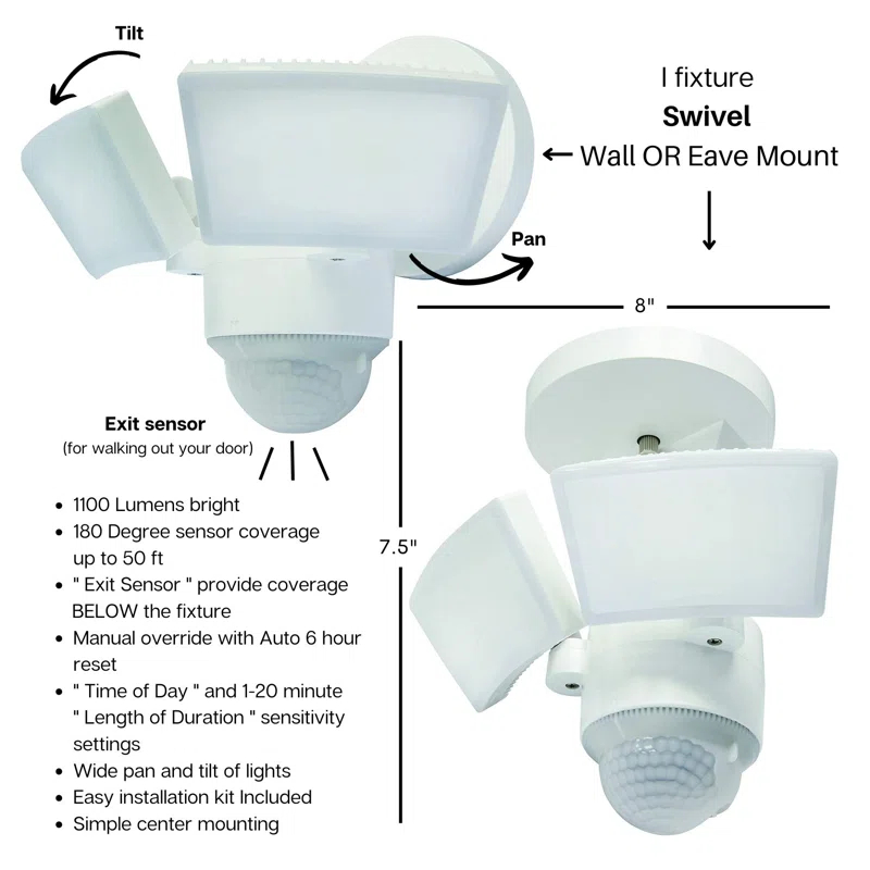 IQ America LED Outdoor Security Accent with Motion Sensor