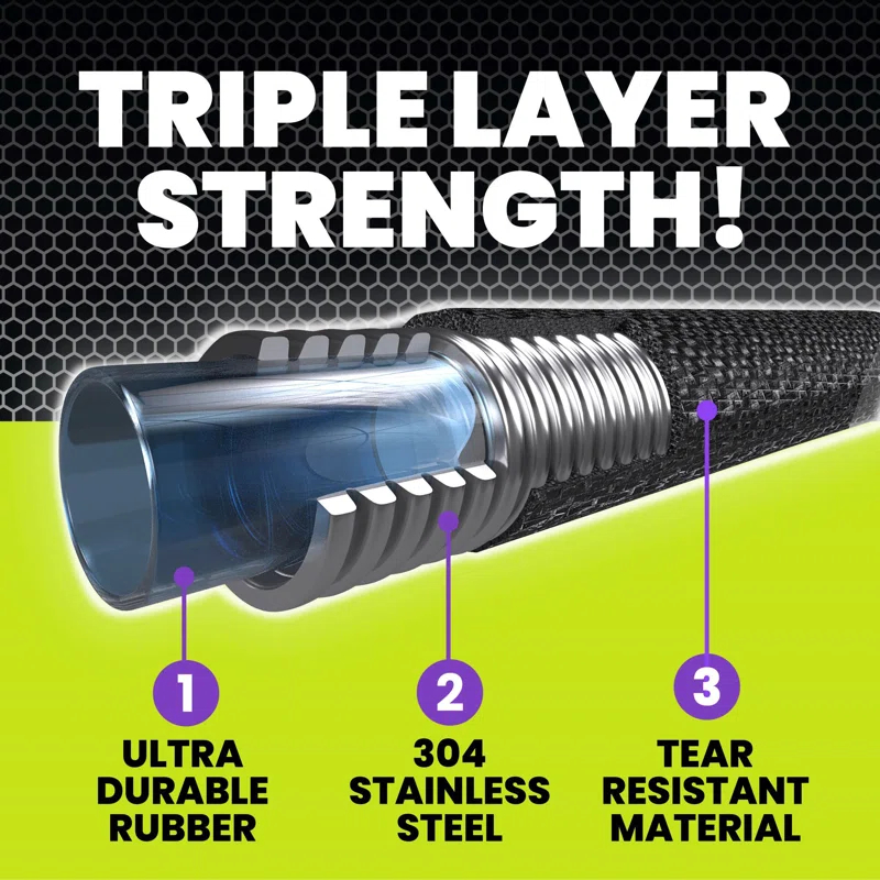 Hydrosteel Pro Hydrosteel Pro Heavy Duty Ultra Performance Stainless Steel Metal Water Hose