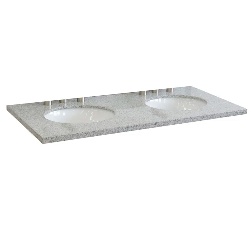 Bellaterra Home Ovate 49'' Granite Double Bathroom Vanity Top with Sink