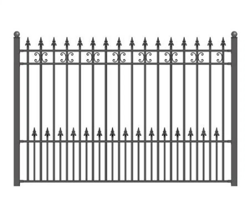 ALEKO Venice 62.8'' H x 66'' W Black Metal Fencing