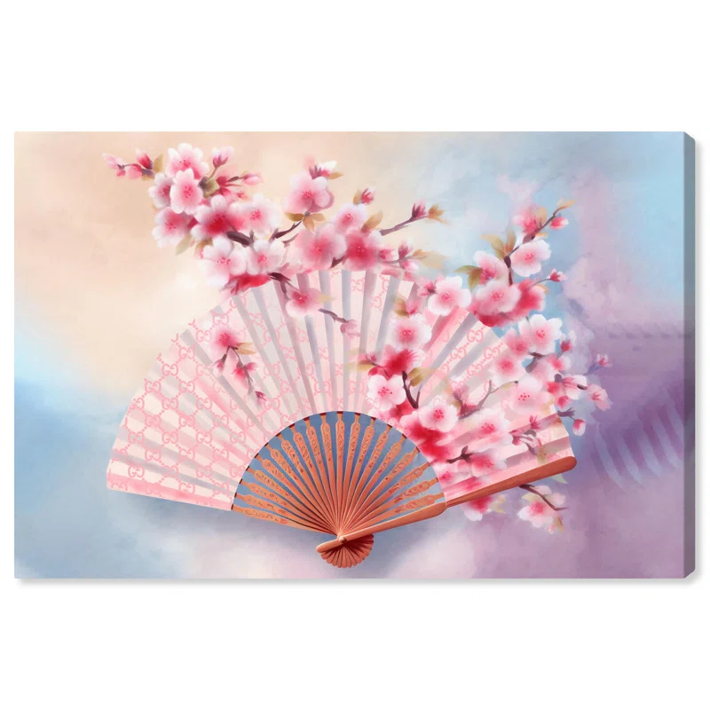 Art Remedy Elegant Japanese Fan Canvas Glam Livingroom Wall Art by Art Remedy
