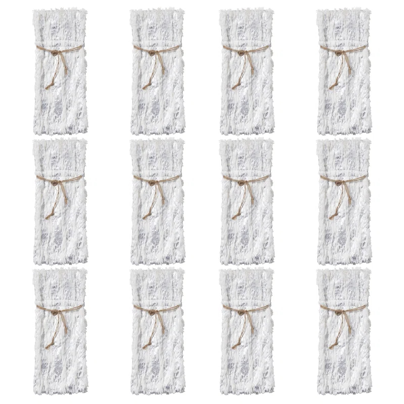 Saro Faux Fur With Brushed Metallic Foil Print Bottle Bag (Set of 12)