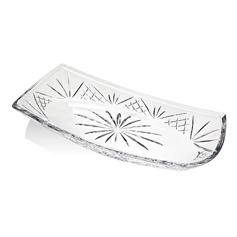 Godinger Silver Art Co Dublin Crystal Oval Serving Dish