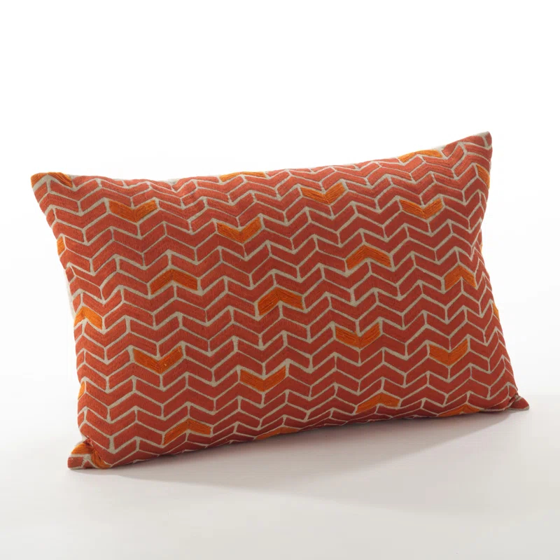 Saro Marcella Design Embroidered Cotton Throw Pillow