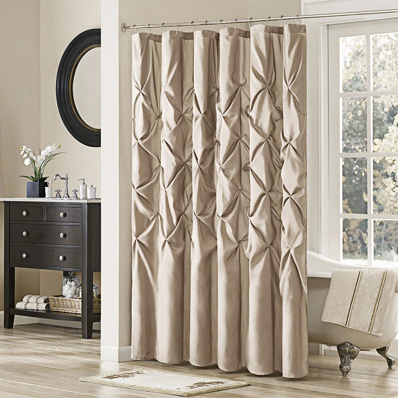 Madison Park Laurel Tufted Semi-Sheer Shower Curtain