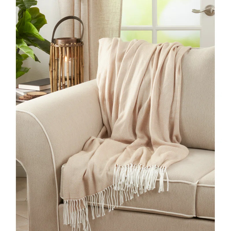 Saro Sevan Collection Hand Woven Throw Blanket