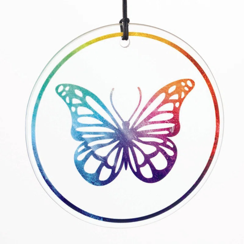 Woodstock Chimes Signature Collection, Habitats Chime, 22'' Glass Butterfly Wind Chime Habitats And Nature Wind Chimes For Outdoor, Patio, Home Or Garden Decor (HCGLB) | Wayfair
