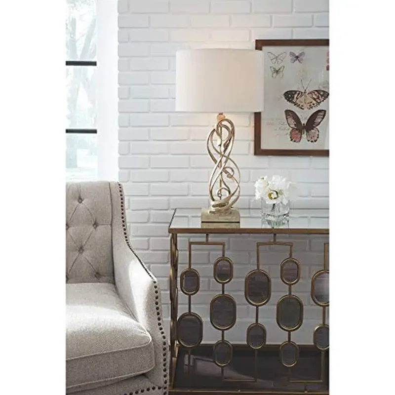 Everly Quinn Mirrored Glass Top Console Table Gold Finish