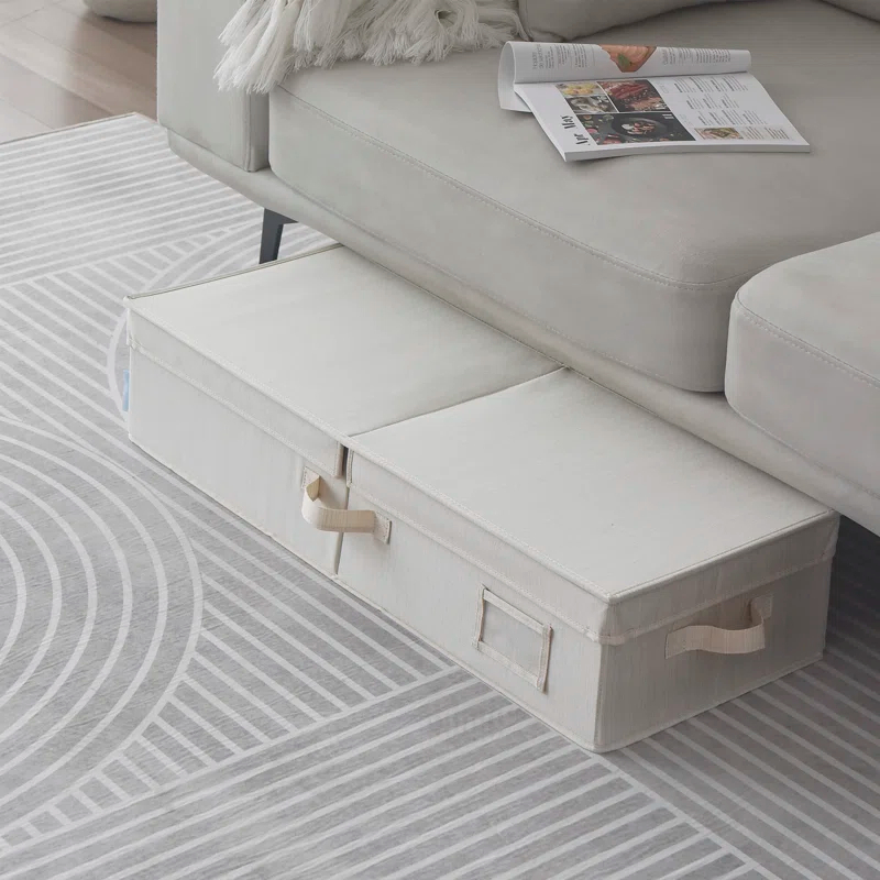 we think storage. 30" x 12" x 6.5" Foldable Under Bed Organizer with Double Folding Lid