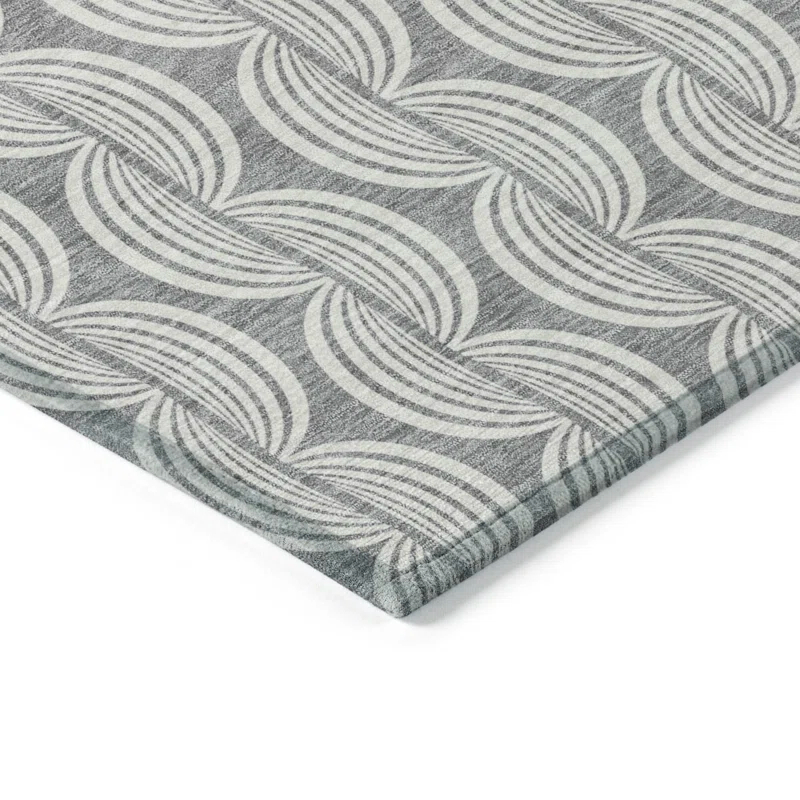 Machine Washable Indoor/Outdoor Chayden ACN1055 Gray Rug