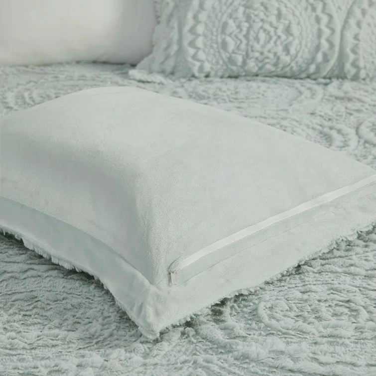 Madison Park Arya Embroidered Medallion Faux Fur Ultra Plush Comforter Set