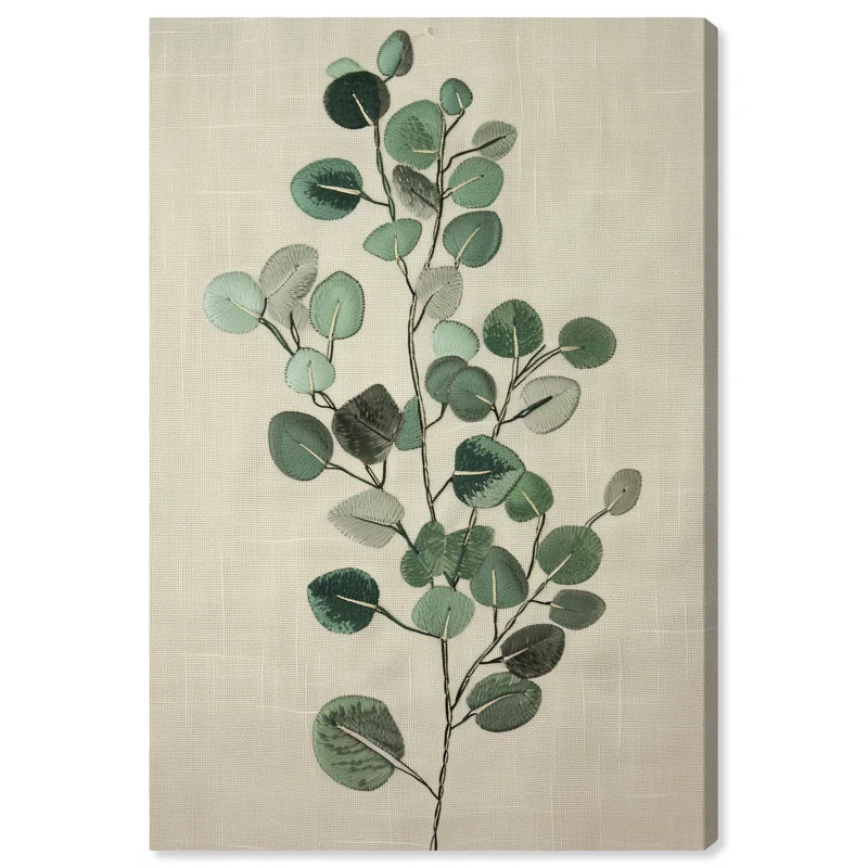 Art Remedy Eucalyptus Embroidery Botanical Art Prints Wall Art by Art Remedy