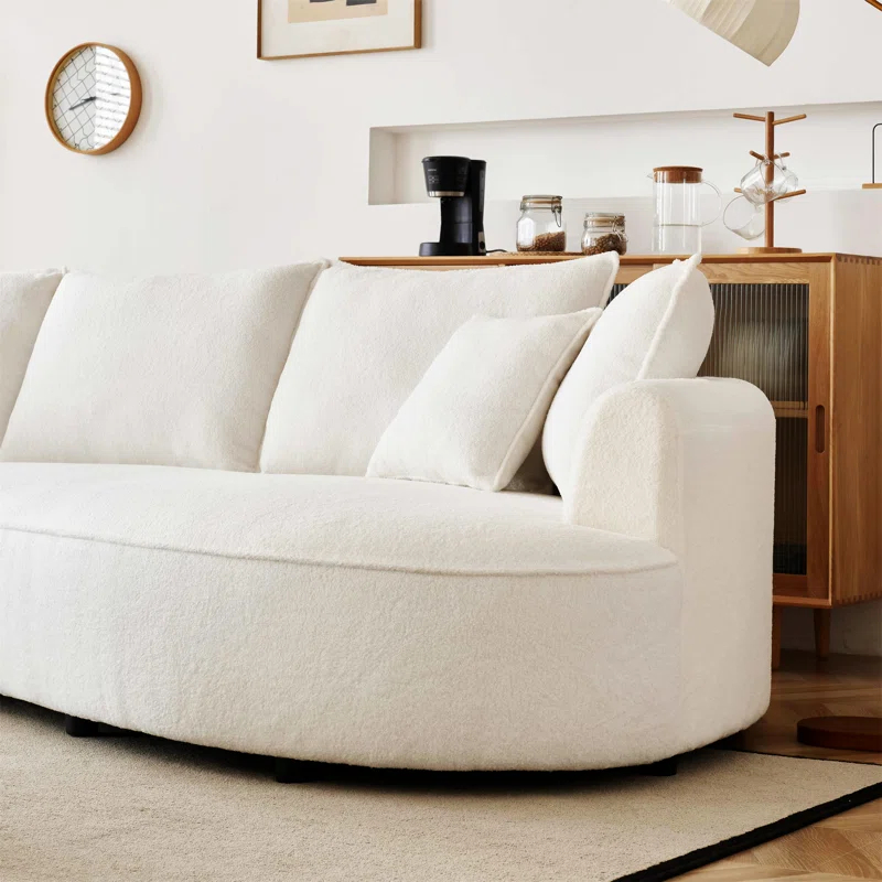 Excellent Future 122.8" Curved Sofa Modern Curved Couch Living Room Modular Sectional Sofa