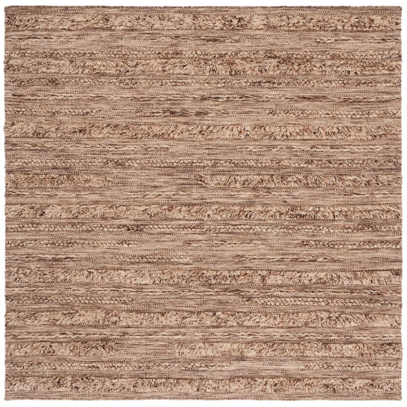 Hartzler Hand-Woven Flatweave Wool/Cotton Brown/Beige Area Rug