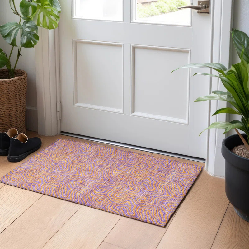 Machine Washable Indoor/Outdoor Chayden ACN1031 Brown 1'8" x 2'6" Rug