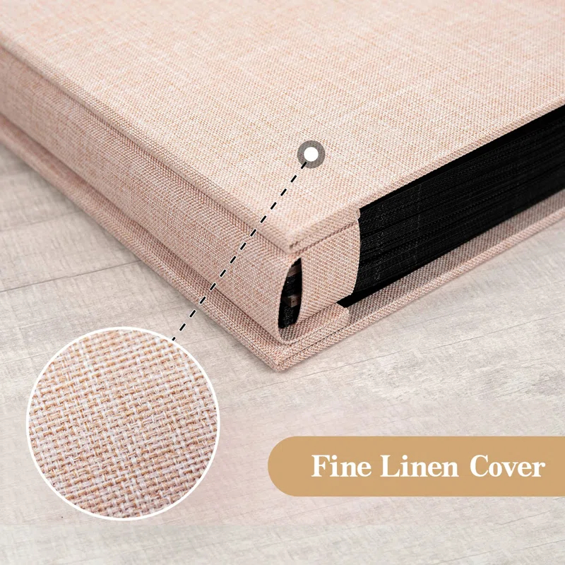 BEACHWATER POOL & SPA, LLC Linen Hardcover Photo Albu 1000 Photos Large Capacity For Family Wedding Anniversary Baby Vacation (Beige, 1000 Pockets)