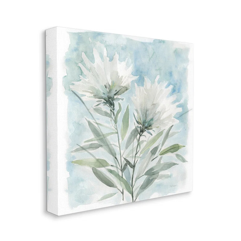 Stupell Industries " Abstract Florals White Petals Blue Sky " by Carol Robinson
