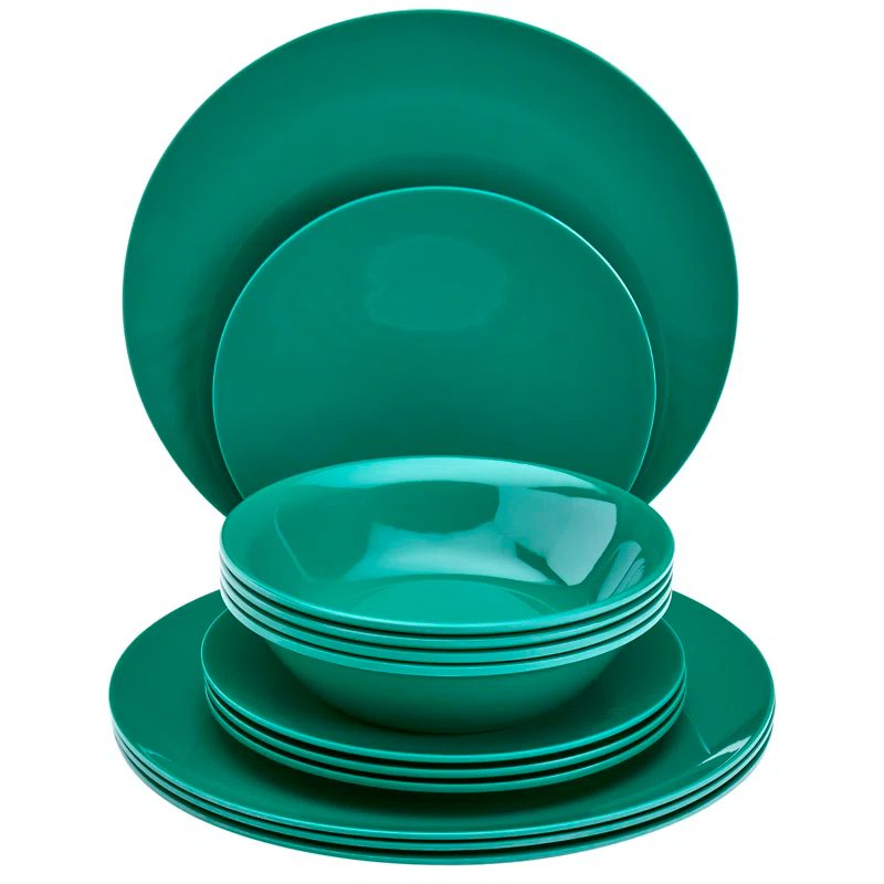 Tabletops Gallery Tabletops Gallery Peacock 12 Piece Melamine Dinnerware Set