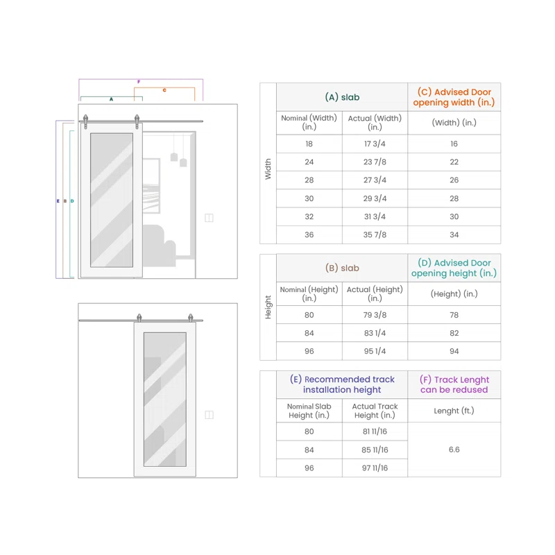 Belldinni Optima 2H Manufactured Wood Composite Sliding Barn Door With Hardware Kit