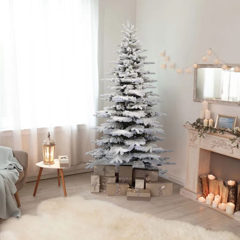 Fraser Hill Farm Fraser Hill Farm Unlit Snow Flocked Pine Valley Flocked Christmas Tree