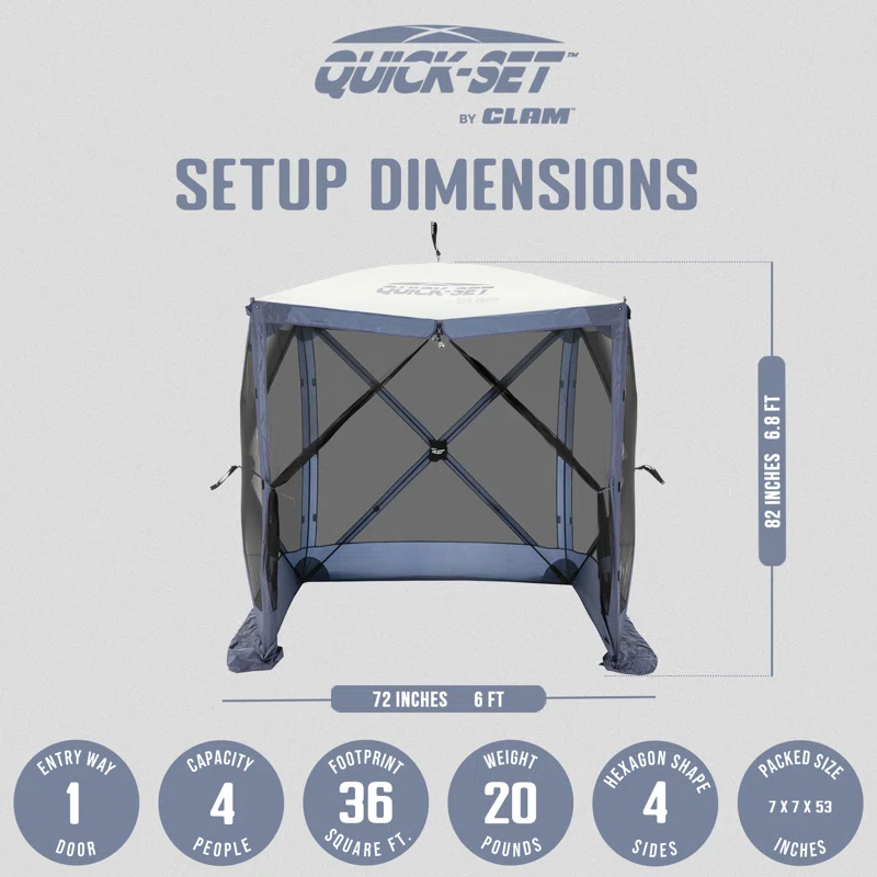 Clam CLAM Quick-Set Pavilion Portable Outdoor Canopy Shelter