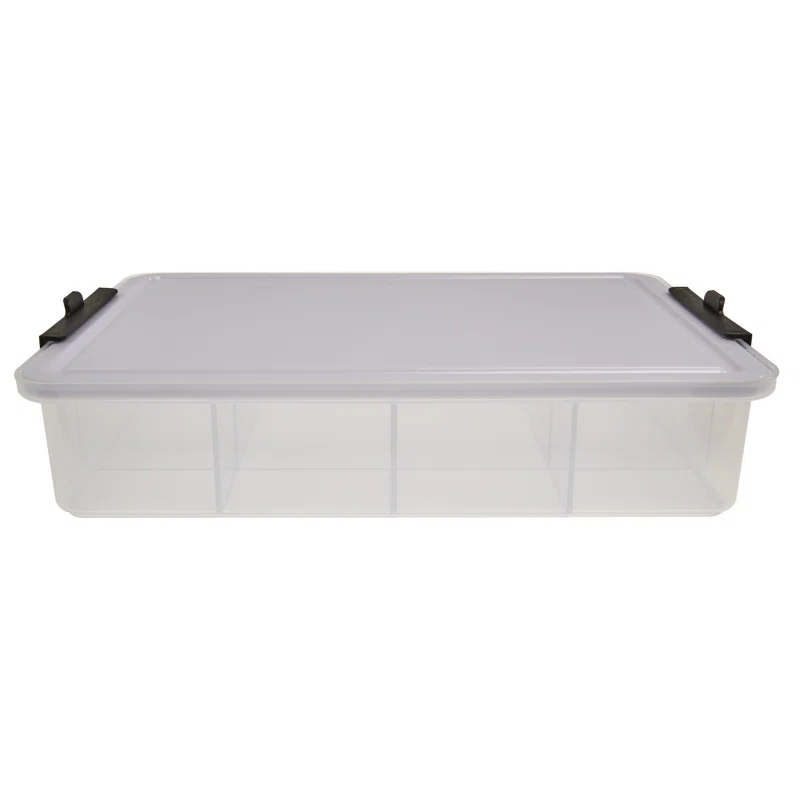 Farberware Farberware Snacklebox 11-Compartment Organizer with Plastic Locking Lid and Black Handles, 11x16 Inches