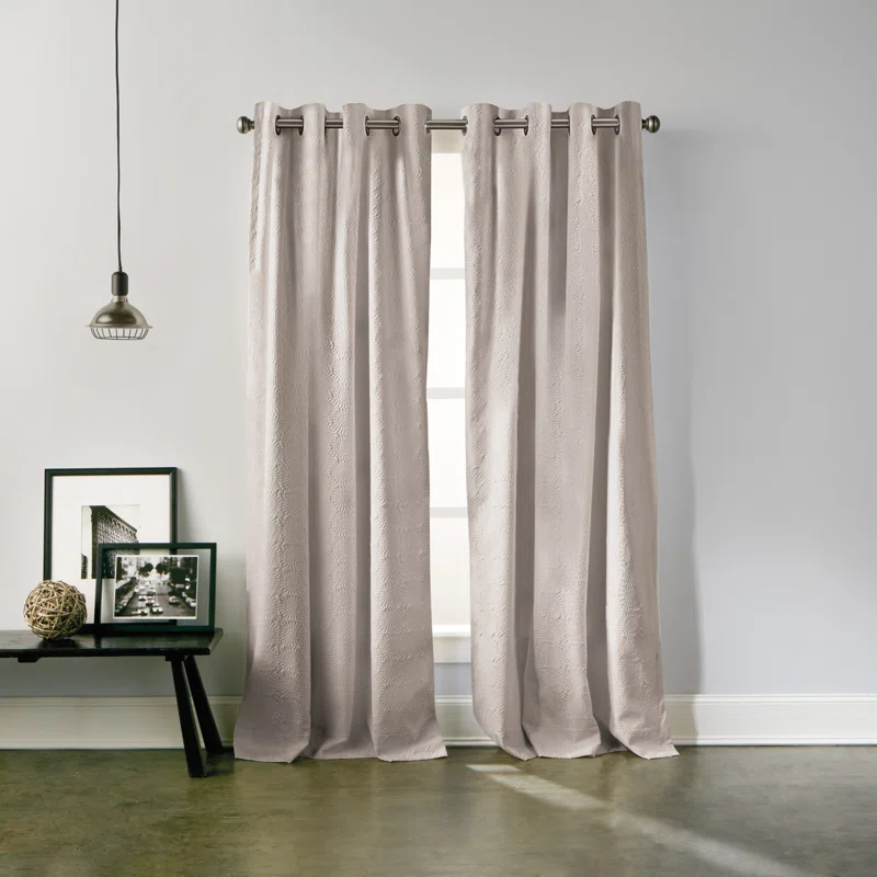 DKNY Chrysanthemum Solid Color Grommet Curtain Panel Pair (Set of 2)